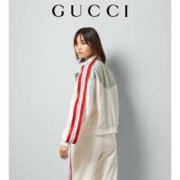 Gucci Women GG Technical Jersey Zip Sweatshirt Interlocking G Embroidered Patch High Neck Dropped Shoulder (12)