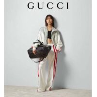 Gucci Women GG Technical Jersey Zip Sweatshirt Interlocking G Embroidered Patch High Neck Dropped Shoulder (12)