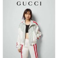 Gucci Women GG Technical Jersey Zip Sweatshirt Interlocking G Embroidered Patch High Neck Dropped Shoulder (12)