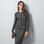 Gucci Women GG Viscose Knit Cardigan Blend Sequin Embroidery Silver Crewneck Long Sleeves - Imagen 13