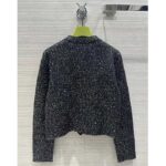 Gucci Women GG Viscose Knit Cardigan Blend Sequin Embroidery Silver Crewneck Long Sleeves - Imagen 3