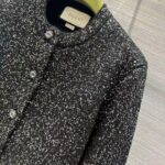 Gucci Women GG Viscose Knit Cardigan Blend Sequin Embroidery Silver Crewneck Long Sleeves - Imagen 5