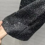 Gucci Women GG Viscose Knit Skirt Blend Sequin Embroidery Black Silver A-Line Zip Closure - Image 7