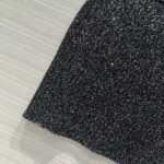 Gucci Women GG Viscose Knit Skirt Blend Sequin Embroidery Black Silver A-Line Zip Closure - Image 5