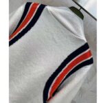 Gucci Men GG Viscose Knit Top Ivory High Neck Long Sleeves Cropped Length - Imagen 5