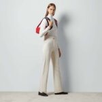 Gucci Women GG Viscose Knit Top Ivory High Neck Long Sleeves Cropped Length - Image 12