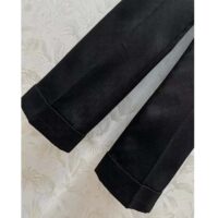 Gucci Women GG Wool Jacquard Pant Black Fitted Waistband Four Pleats Wide Leg (5)