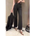 Gucci Women GG Wool Jacquard Pant Black Fitted Waistband Four Pleats Wide Leg - Image 11