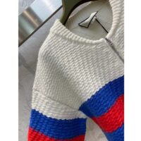 Gucci Women GG Wool Mohair Cardigan Web Knitted Collar Dropped Shoulder Long Sleeves (6)