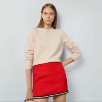 Gucci Women GG Wool Sweater Cream Crewneck Dropped Shoulder Long Sleeves (8)