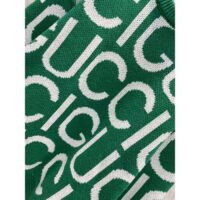 Gucci Women GG Wool Sweater Gucci Intarsia Green Crewneck Dropped Shoulder (15)