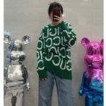 Gucci Women GG Wool Sweater Gucci Intarsia Green Crewneck Dropped Shoulder - Image 15