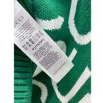Gucci Men GG Wool Sweater Gucci Intarsia Green Crewneck Dropped Shoulder - Imagen 10