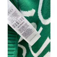 Gucci Women GG Wool Sweater Gucci Intarsia Green Crewneck Dropped Shoulder (15)