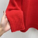 Gucci Men GG Wool Top Gucci Intarsia Red Crewneck Dropped Shoulder Long Sleeves – Bild 10