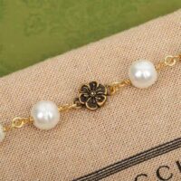 Gucci Women Interlocking G Flower Pearl Bracelet (1)