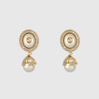 Gucci Women Interlocking G Pearl Earrings (1)