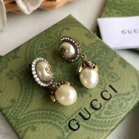 Gucci Women Interlocking G Pearl Earrings (1)