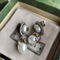 Gucci Women Interlocking G Pearl Earrings (1)