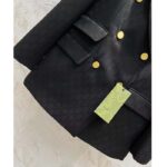 Gucci Women Light GG Canvas Single-Breasted Jacket Peak Lapel Flap Pockets - Image 7