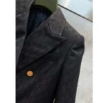 Gucci Women Light GG Canvas Single-Breasted Jacket Peak Lapel Flap Pockets - Image 8