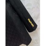 Gucci Women Light GG Canvas Single-Breasted Jacket Peak Lapel Flap Pockets - Image 10