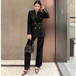 Gucci Women Light GG Canvas Single-Breasted Jacket Peak Lapel Flap Pockets - Image 14