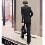 Gucci Women Light GG Canvas Single-Breasted Jacket Peak Lapel Flap Pockets - Image 16