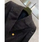 Gucci Women Light GG Canvas Single-Breasted Jacket Peak Lapel Flap Pockets - Image 5