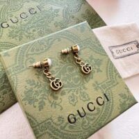 Gucci Women Pearl Double G Earrings (1)