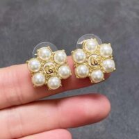 Gucci Women Pearl Double G Earrings (1)