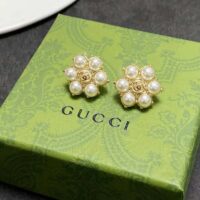 Gucci Women Pearl Double G Earrings (1)