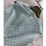 Gucci Women Reversible GG Canvas Dress Pale Blue Unlined Crewneck Sleeveless Two Front Pockets - Image 6