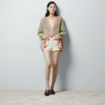 Gucci Women Reversible GG Mohair Cardigan Light Green Pink Brushed Jacquard Wool V-Neck - immagine 11