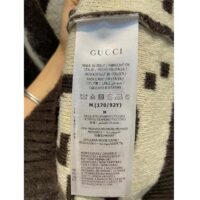 Gucci Women Reversible GG Mohair Wool Cardigan Brushed GG Jacquard Blend V-Neck Front Pockets (9)