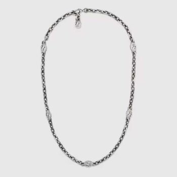 Gucci Women Silver Necklace with Interlocking G