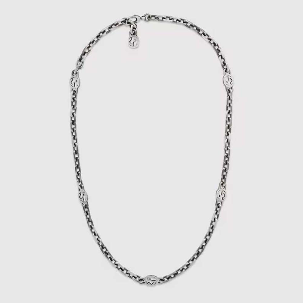 Gucci Women Silver Necklace with Interlocking G