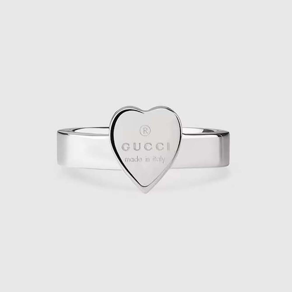Gucci Women Trademark Ring with Heart Pendant