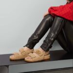 Gucci Women's GG Double G Sandals Beige Merino Wool Double G Rubber Sole Flat - Image 12