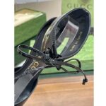 Gucci Women's High-Heel Patent Pump Black Leather Pointed Toe Ankle Cuff - immagine 9