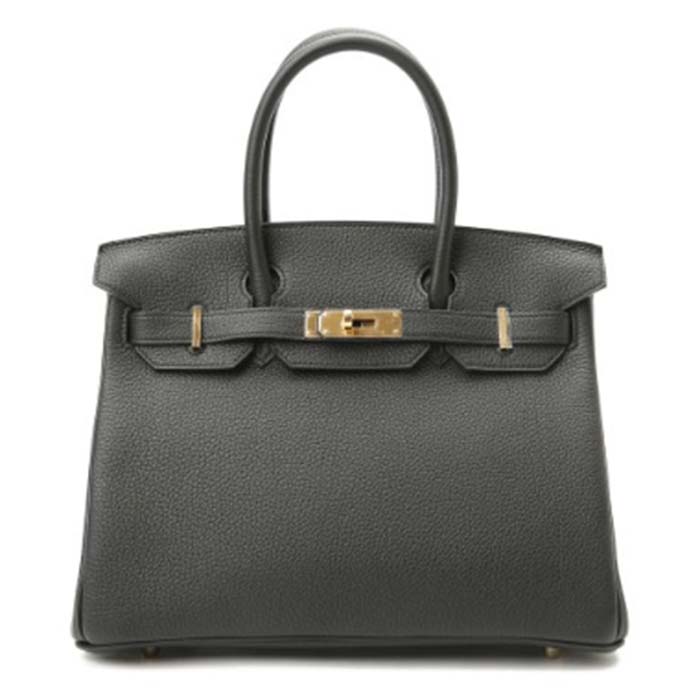 Hermes Women Birkin 30 Bag in Epsom Leather with Gold Hardware-Black