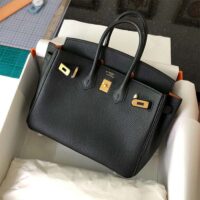 Hermes Women Birkin 30 Bag in Epsom Leather with Gold Hardware-Black (1)