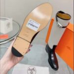 Hermes Women Jumping Boot Black Natural Calfskin Printed H Grey Canvas Black Leather Heel - Imagen 11