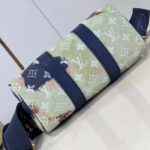 Louis Vuitton LV Unisex Keepall Bandoulière 25 Ink Blue Monogram Bleach Coated Canvas Cowhide-Leather - Imagen 4