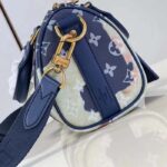 Louis Vuitton LV Unisex Keepall Bandoulière 25 Ink Blue Monogram Bleach Coated Canvas Cowhide-Leather - Imagen 6