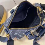Louis Vuitton LV Unisex Keepall Bandoulière 25 Ink Blue Monogram Bleach Coated Canvas Cowhide-Leather - Imagen 8