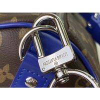 Louis Vuitton LV Unisex Keepall Bandoulière 50 Blue Monogram Macassar Coated Canvas (3)