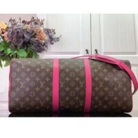 Louis Vuitton LV Unisex Keepall Bandoulière 50 Pink Monogram Macassar Coated Canvas (9)