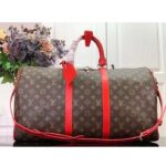 Louis Vuitton LV Unisex Keepall Bandoulière 50 Red Monogram Macassar Coated Canvas - Bild 2