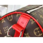 Louis Vuitton LV Unisex Keepall Bandoulière 50 Red Monogram Macassar Coated Canvas - Bild 8